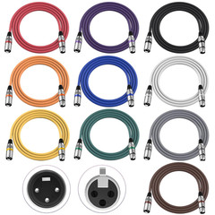 XLR to XLR Cables 6Ft 10 Pack, DMX Cable 3-Pin Microphone Male Female Cables Wir