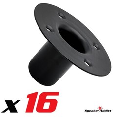 16-Pack Steel Speaker Pole Mounting Socket Cup Top Hat 1-1/2″ Tripod Stand Black