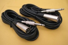 2x 15Ft XLR 3-Pin MALE to 1/4″ MONO Plug Mic Microphone Audio Cable Cord 15 Ft