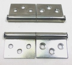 (2) Two Small Slip Off Hinges or Take Apart Hinges (Chromed)