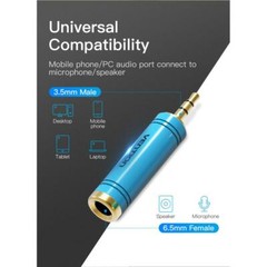 3.5mm Male to 6.35mm Female Audio Headphone Connector Plug Amp Mixer Guitar Jack