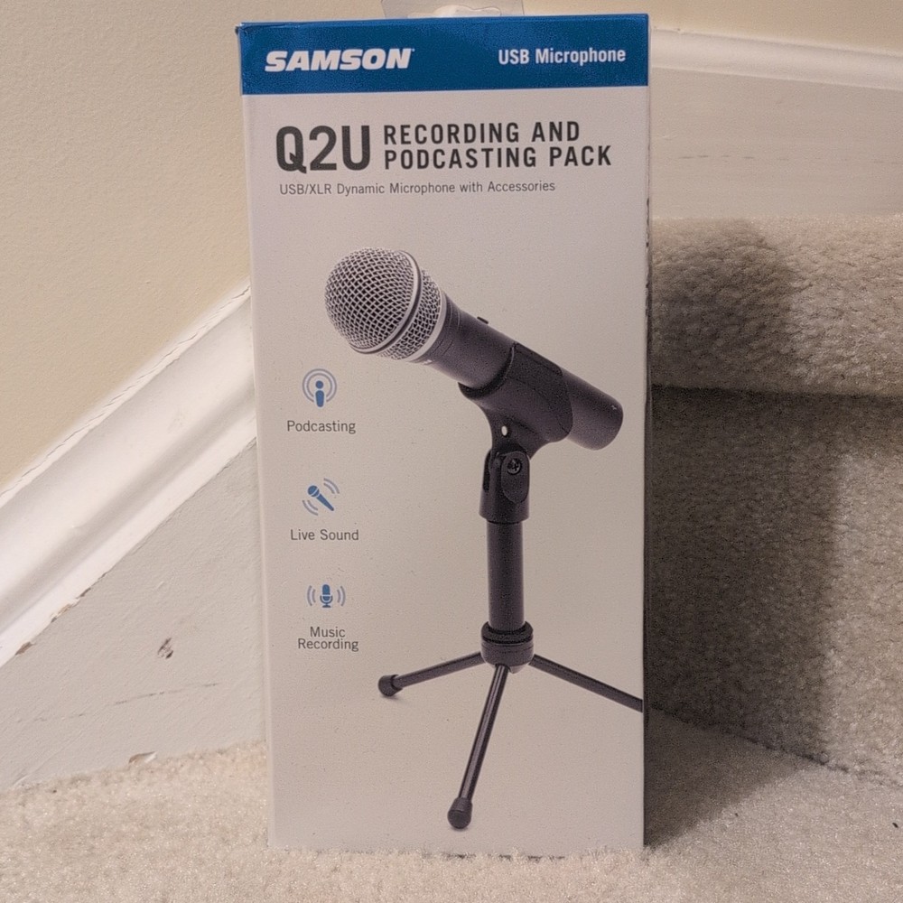 Samson Q2U Dynamic Microphone USB/XLR Podcasting Pack Cardioid Black