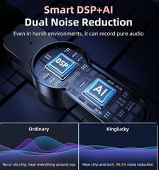 KINGLUCKY 2pc Wireless Microphone 2.4G Noise Cancelling Portable Interview