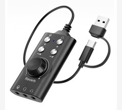 Facmogu Voice Changer with Multi Sound Effects, Portable USB 3.0 – Black