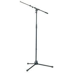 K&M 210/9 Height-Adjustable Tripod Mic Stand with Telescoping Boom – Black