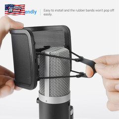 FIFINE Pop Filter Screen, Compact Microphone Pop Shield Windscreen with Metal Me