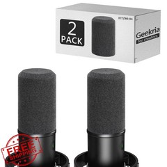 GEEKRIA Grey Mic Windscreen 2 Pack