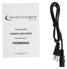 Technical Pro POWER65 6500W 2 Channel 2U Power Amplifier Amp + XLR Cable