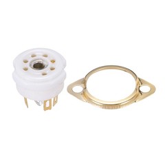 4 Pcs 7 Pins Tube Socket Ceramic Vacuum Tube Protect Tube Pin Socket White