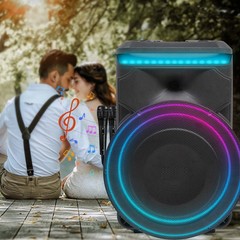Portable Bluetooth Party Speaker 18″ Woofer Powerful Sound System LED PA Speaker