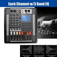 4 Channel Pro Power Mixer Audio Mixing Console 99 DSP w/USB 110-220V Bluetooth