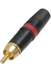 New Neutrik Rean NYS373-2 RCA Male Phono Plug Black w/ Gold Contacts – Red Ring