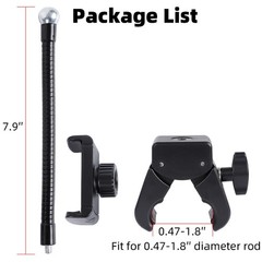 Mic Stand Phone Holder, Flexible Phone Mount with 7.9″ Removable Gooseneck fo…