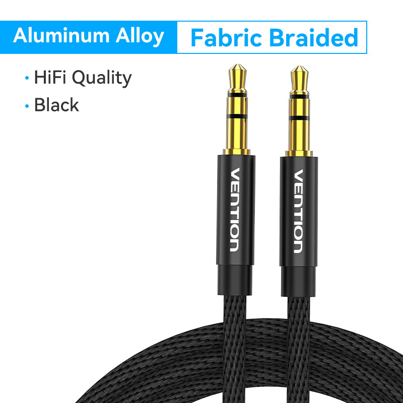 3.5mm Nylon Braid Aux Cable Audio Input Adapter Male to Male Headphone Car Cord