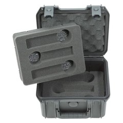SKB Microphone Hard Case, Polypropylene Shell with 6-Slot Foam Interior, Black