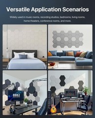 Hexagon Acoustic Wall Panels Self-Adhesive Soundproof Soundproofing Office