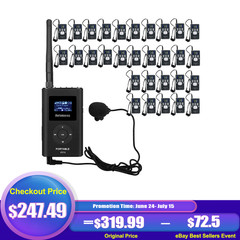 Wireless Tour Guide Audio System Transmitter 30 Receivers Church Factory Meeting