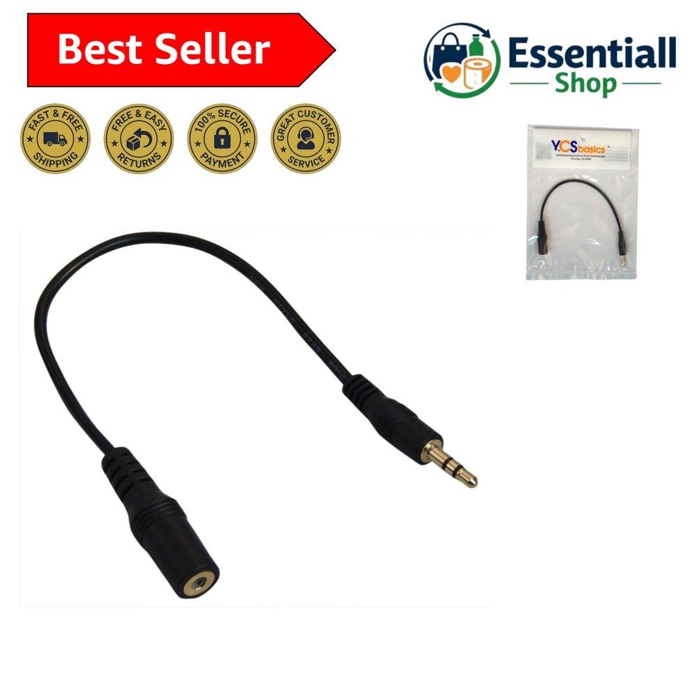 Compact 3.5mm TRRS Female to TRS Male Adapter – Perfect for Headphone Extensions