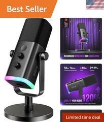 FIFINE AM8 Gaming Microphone Dynamic USB/XLR PC Mic For Video Games & Streaming