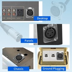 Premium XLR Pass Through Connector For Pro Audio Installations Floor/Stage Box
