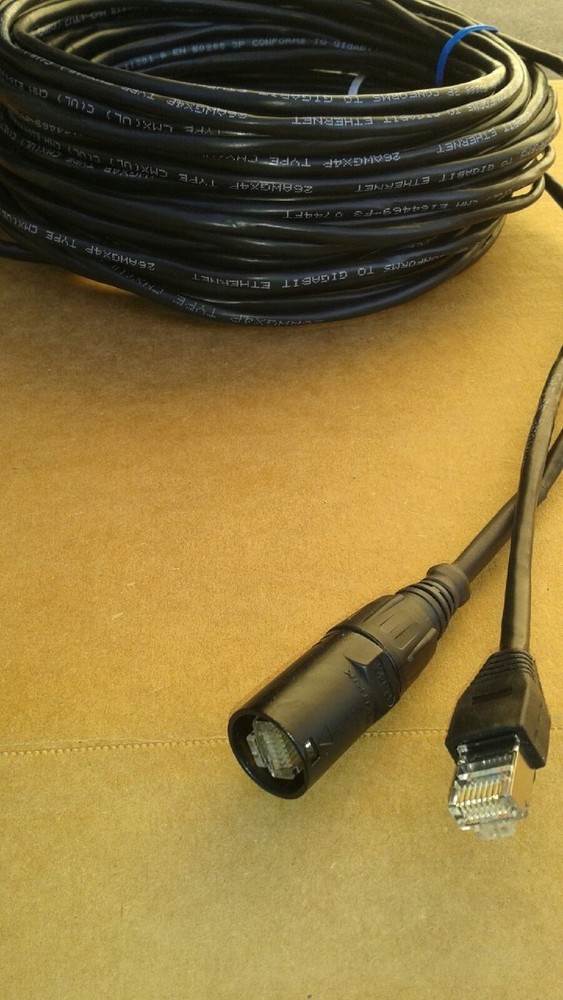 25 ft PRO CAT5E Tactical Shielded w/Neutrik Ethercon RJ45 Digital Audio Cable