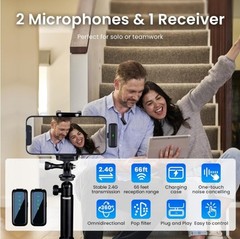 2.4Ghz Wireless Microphone for iPhone Lightning w/ Charging Case Mini Lavalier