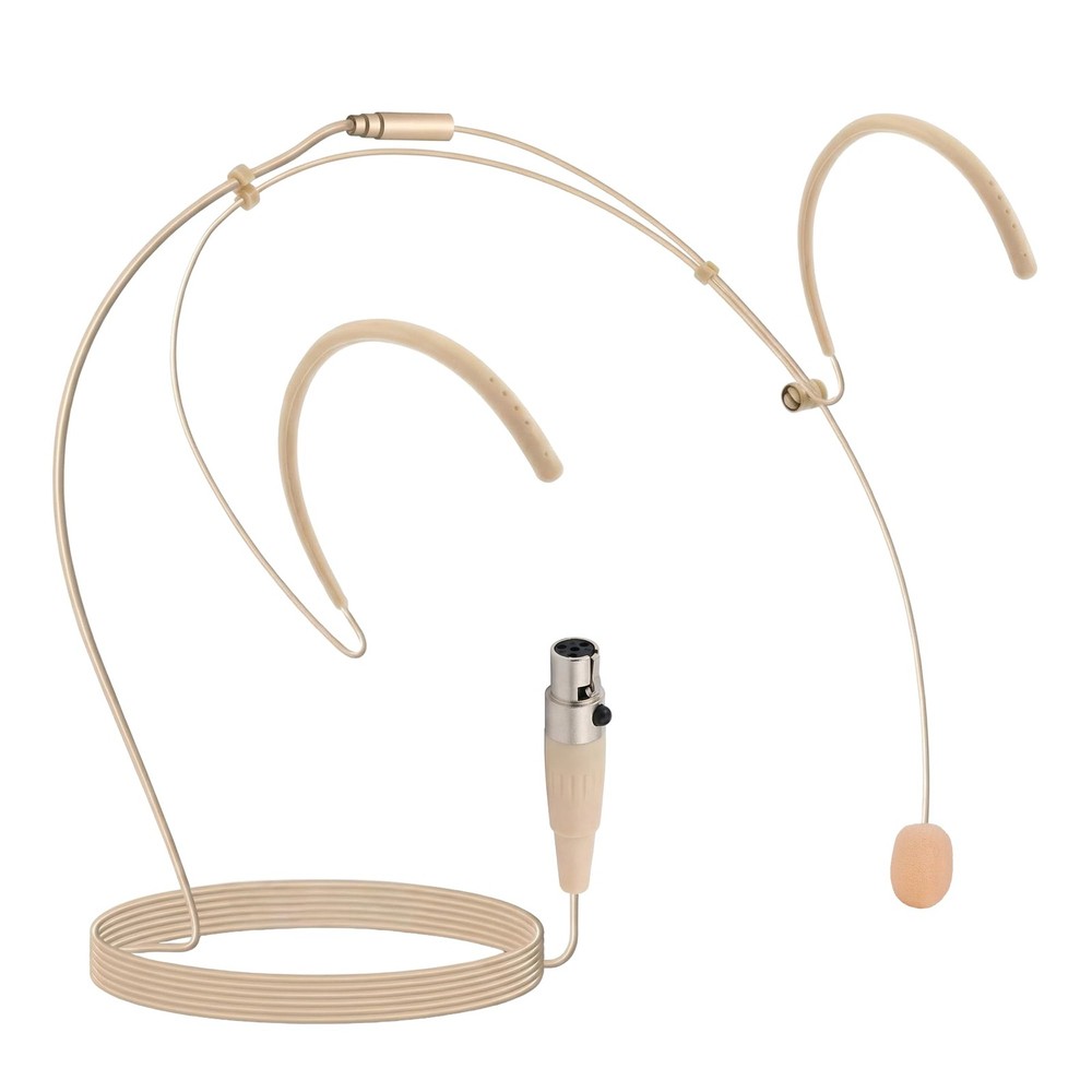 Pyle Pro Dual Over-Ear Headset Microphone – Beige/Matches Various Skin Types