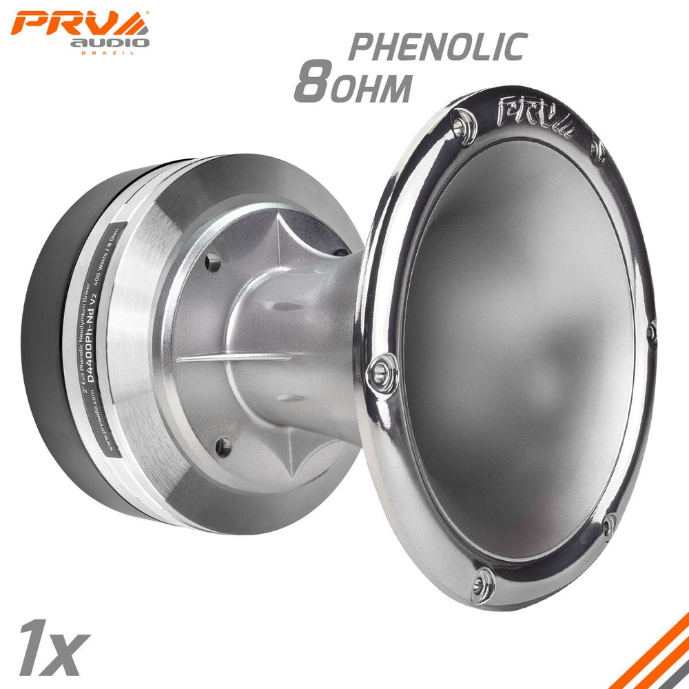 PRV D4400Ph-Nd v2 Phenolic 400 Watts 2″ Horn Driver Neodymium + WGP14-50 Grey