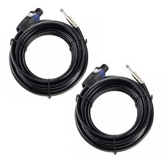 2PCS 30 Feet 12 Gauge SpeakON to 1/4 Inch Male Speaker Cables – 30ft 12AWG Sp…