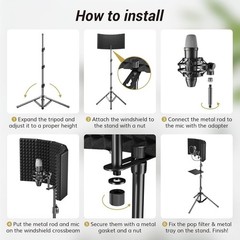Foldable Isolation Shield for Recording & Podcasts