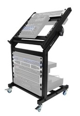 Rockville RLM9U 10U + 9U Rolling Rack w/ Mounting Crossbars For Studio/Stage/Pro