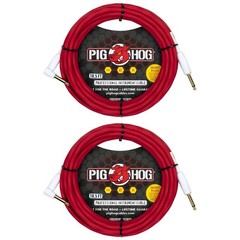 Pig Hog PHSH186CAR Hex Series Silent Cable, Candy Apple Red, 18.6 Feet (Pair)