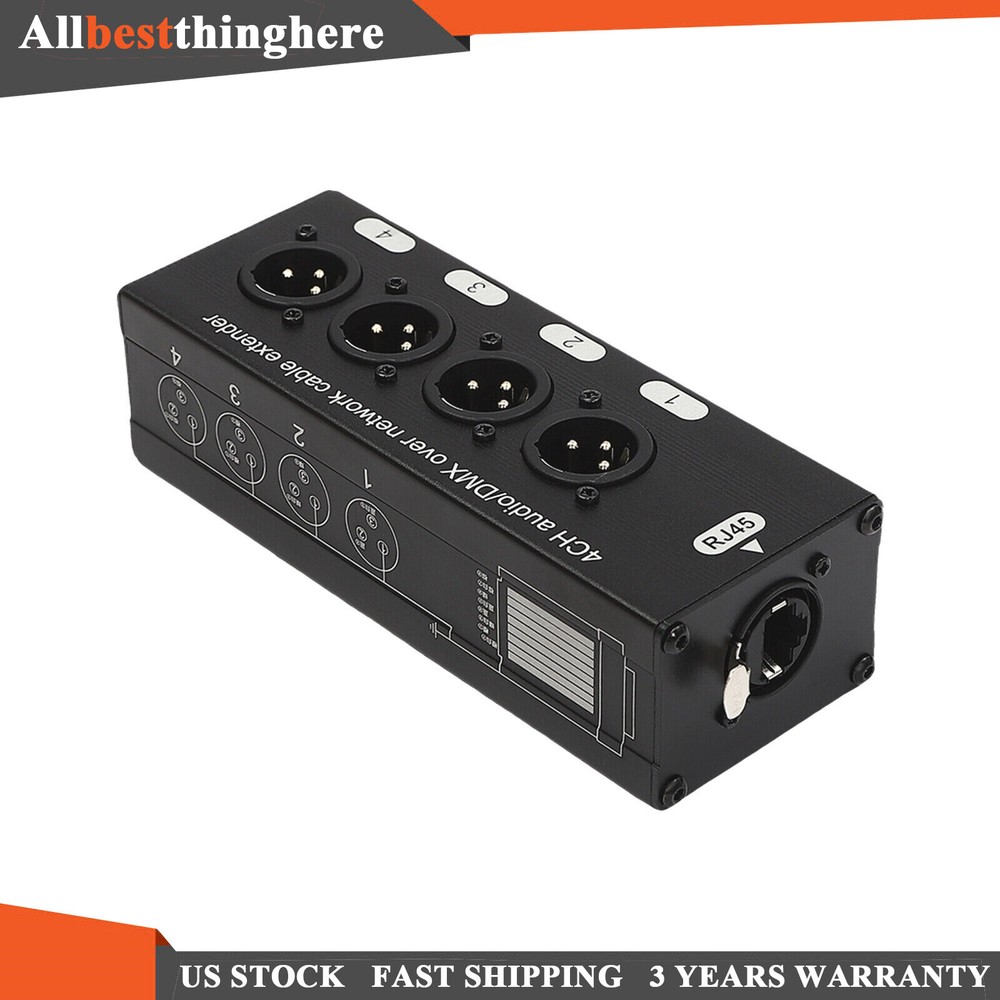 2PCS 4 Channel XLR Male Female to Single Ethercon Audio Network Cable Extender