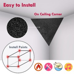 4 Pack Bass Traps for Ceiling Corner 16.5″ Triangle 12″ Depth Triangular Pyra…