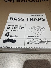 READ! Focusound 4 Pack Bass Traps Corner Acoustic Foam Corner 12″ X 12″ X 7″ USA