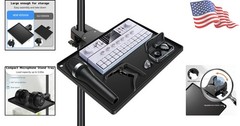 Versatile Microphone Stand Tray with Locking Clamp, Perfect for Music Gear