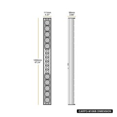 OPEN BOX:Sound Town Passive Line Array Column Speaker Wall Mount (CARPO-M106B-R)