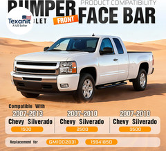 Impact Bar Compatible with 2007-2013 Chevy Silverado 1500 2500 3500 Pickup Front