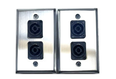 (2) Two Single Wall Plates w/ Dual Genuine Neutrik NL4MPXX SpeakON (Stainless)