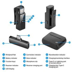 Professional Wireless Lavalier Microphone Recording Mic Interview Video Podcast