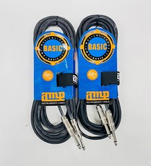 (2) Pack 15 ft Professional Low-Noise 1/4″ to 1/4″ Guitar Instrument Audio Cable