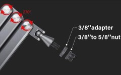 For HyperX SoloCast Aluminum Alloy Foldable Microphone Arm Stand 360° Rotatable