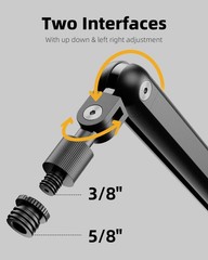 Minimalist Rotatable Mic Arm for Lightweight Mics – Max 29“ Adjustable Height