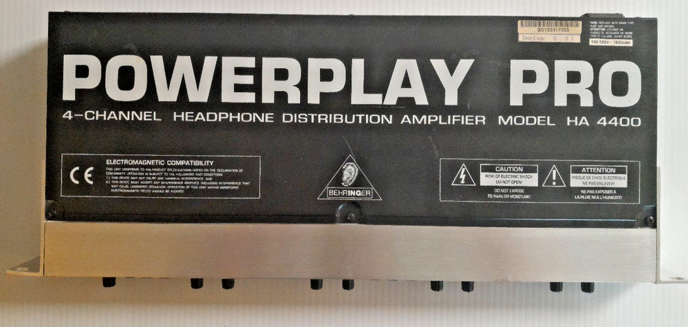 Behringer HA4400 4 Ch. Headphone Amp, Working Pull, Partly Tested, but READ
