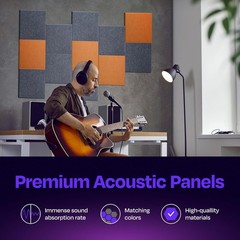 12PCS Gray Acoustic Foam Soundproof Panels