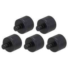 5 PCS Mic Stand Adapter 1/4 Female to M6 Male Thread Screw Aluminum Black