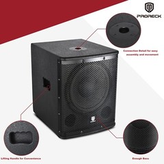 PRORECK 18″ Powered PA Sub 3000W Class-D Outdoor Mega Party Event Bass Sound