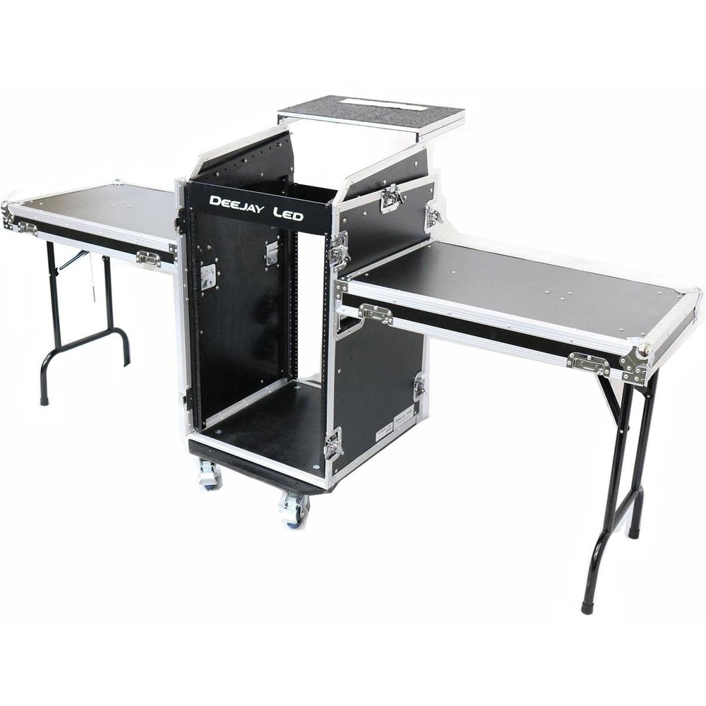 DEEJAY LED TBH Flight CASE 11U Slant Mixer 16U Vertical Rack System W/Caster
