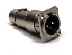 (2) Two Genuine NEUTRIK NA3MDF „D Panel“ 3 Pin XLR Male to Female Adapter
