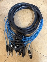 Elite Core Helical Shield Snake Cable XLR Female 1/4″ TRS Blue Black 16 Channel